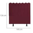 Ver imagem 3 de Cabeceira Nuvem Cama Box Casal 140 cm Alanis Suede Bordô