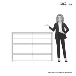 Cômoda 10 Gavetas 151cm X 109cm Duetto - 5