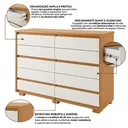 Ver imagem 4 de Cômoda 10 Gavetas Duetto Marrom Cinamomo/Off White