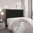 Ver imagem 2 de Cabeceira Casal Anya para Cama Box 140cm Estofada Suede Preto Loja Sheep