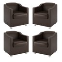 Ver imagem 1 de Kit 4 Poltronas Decorativas para Consultorio Recepção Tilla Cor:Courino Marrom