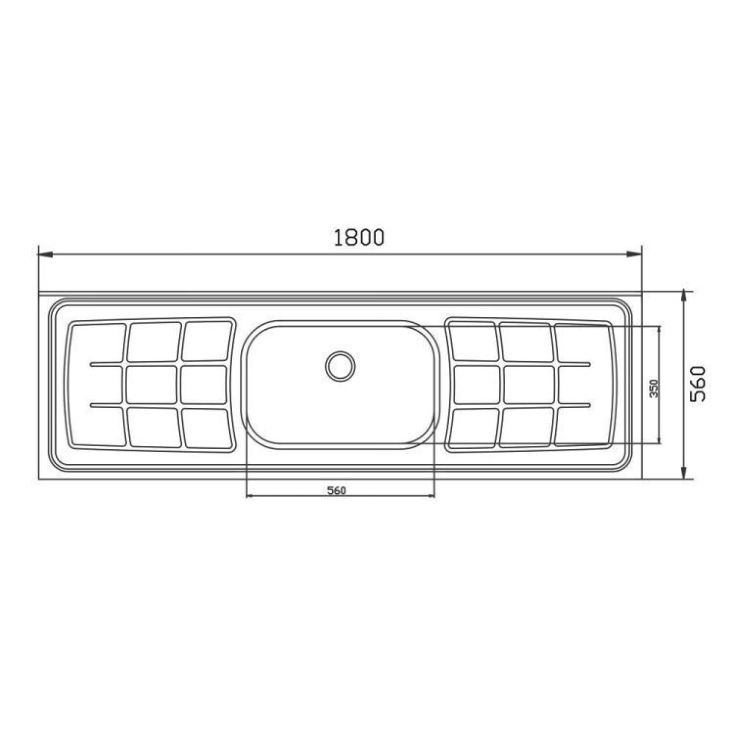 Pia de Cozinha de 180cmx56cm Concretada e Escorredor Plus 30 e Válvula Inox 3.1/2 Pino - 3