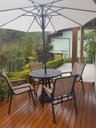 Ver imagem 3 de Cadeira Poltrona Cactos Bege em Tela Sling Alumínio com Braço Madeira