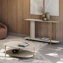 Ver imagem 1 de Buffet Aparador e Mesa de Centro Orgânico Pés Metálicos Alison Off White L04 - D'Rossi