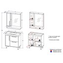 Ver imagem 3 de Armário Conjunto de Banheiro com Gabinete, Cuba e Espelheira 2 Portas e 1 Gaveta com LED na Espelheira 80 cm Marrom/Lamina Mel/Arenas