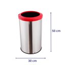 Ver imagem 2 de Lixeira Para Cozinha 35 Litros Aro Esmaltado Cesto Lata De Lixo - Vermelho
