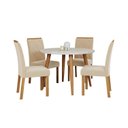 Ver imagem 2 de Sala de Jantar Dani com Vidro 109cm com 4 Cadeiras Fernanda Marrom/Madeira/Off White/Nude