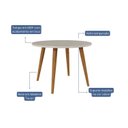Ver imagem 5 de Sala de Jantar Dani com Vidro 109cm com 4 Cadeiras Fernanda Marrom/Madeira/Off White/Nude