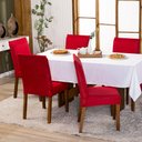 Ver imagem 2 de Kit Capas de Cadeira Jantar Lisa Ajustável C/ Elástico 06 Pçs - Moderna para Vermelho