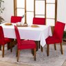 Kit Capas de Cadeira Jantar Lisa Ajustável C/ Elástico 06 Pçs - Moderna para Vermelho - 1
