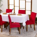 Ver imagem 1 de Kit Capas de Cadeira Jantar Lisa Ajustável C/ Elástico 06 Pçs - Moderna para Vermelho