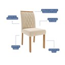 Ver imagem 6 de Conjunto Sala de Jantar 8 lugares Retangular Tampo de Vidro/MDF Ester Cadeiras Juliana