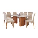 Ver imagem 2 de Conjunto Sala de Jantar 8 Lugares Retangular Tampo de Vidro/MDF Ester Cadeiras Juliana Marrom/Cinamo