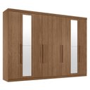 Ver imagem 1 de Guarda Roupa Casal 8 Portas 4 Gavetas Master New com Espelho Jatobá Acetinado - Santos Andirá