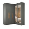 Guarda-roupa Modulação de Canto com Puxadores Mdf com Espelho Paris - 2