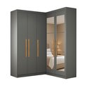 Ver imagem 2 de Guarda-Roupa Modulação de Canto com Puxadores MDF com Espelho Paris Cinza/Onix