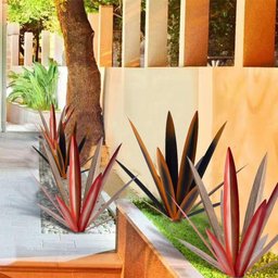 Jesokiibo Conjunto 2 Esculturas Rusticas Agave Metal Cinza - 3