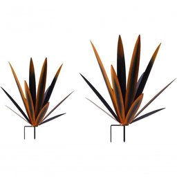 Jesokiibo Conjunto 2 Esculturas Rusticas Agave Metal Cinza - 1