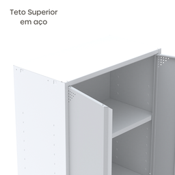 Armário de Aço 2 Portas 4 Prateleiras com Chave AP409SL - 5