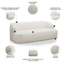 Ver imagem 3 de Sofá 3 Lugares Sala Orgânico 180cm Donk L08 Boucle Off White - Mpozenato