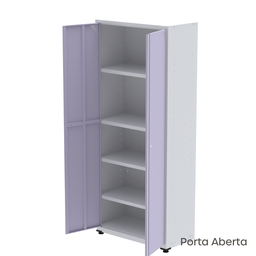 Armário de Aço 2 Portas 4 Prateleiras com Chave AP409SL - 4