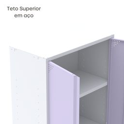Armário de Aço 2 Portas 4 Prateleiras com Chave AP409SL - 7
