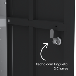 Armário de Aço 2 Portas 4 Prateleiras com Chave AP409SL - 2