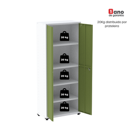 Armário de Aço 2 Portas 4 Prateleiras com Chave AP409SL - 7
