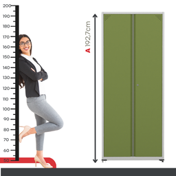 Armário de Aço 2 Portas 4 Prateleiras com Chave AP409SL - 6