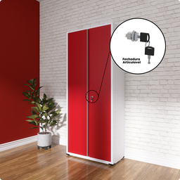 Armário de Aço 2 Portas 4 Prateleiras com Chave AP409SL - 9