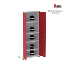 Armário de Aço 2 Portas 4 Prateleiras com Chave AP409SL - 7