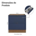 Ver imagem 2 de Balcão de Cozinha 80 cm 2 Gavetas (sem Tampo) Rustic/Azul Vik Madesa