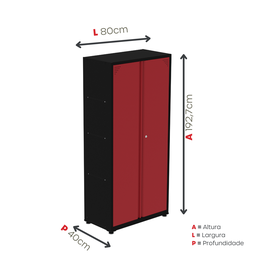 Armário de Aço 2 Portas 4 Prateleiras com Chave AP409SL - 5