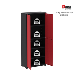 Armário de Aço 2 Portas 4 Prateleiras com Chave AP409SL - 7
