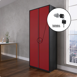 Armário de Aço 2 Portas 4 Prateleiras com Chave AP409SL - 9