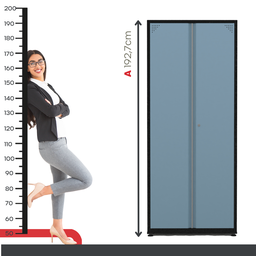 Armário de Aço 2 Portas 4 Prateleiras com Chave AP409SL - 6