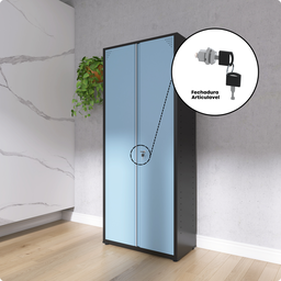 Armário de Aço 2 Portas 4 Prateleiras com Chave AP409SL - 9