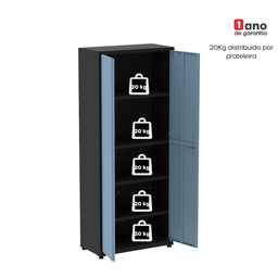 Armário de Aço 2 Portas 4 Prateleiras com Chave AP409SL - 7