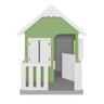 Casinha de Brinquedo com Cercado Floreiros Mdf Verde/branco L12 - Gran Belo - 3