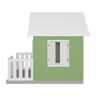 Casinha de Brinquedo com Cercado Floreiros Mdf Verde/branco L12 - Gran Belo - 4