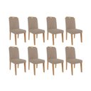 Ver imagem 1 de Cadeira Cozinha Paola Wood Kit 8 Un Carvalho/linho Bege - Cimol