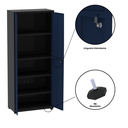 Ver mais imagens de Armário de Aço 2 Portas 4 Prateleiras com Chave AP409SL