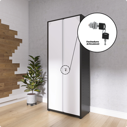 Armário de Aço 2 Portas 4 Prateleiras com Chave AP409SL - 9
