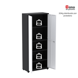 Armário de Aço 2 Portas 4 Prateleiras com Chave AP409SL - 7