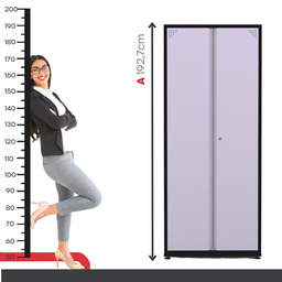 Armário de Aço 2 Portas 4 Prateleiras com Chave AP409SL - 6