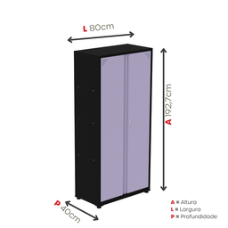 Armário de Aço 2 Portas 4 Prateleiras com Chave AP409SL - 5