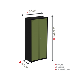 Armário de Aço 2 Portas 4 Prateleiras com Chave AP409SL - 5