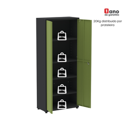 Armário de Aço 2 Portas 4 Prateleiras com Chave AP409SL - 7