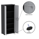 Ver mais imagens de Armário de Aço 2 Portas 4 Prateleiras com Chave AP409SL