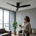 Ver imagem 7 de Ventilador Teto Preto Controle Remoto Silencioso 3 Pás